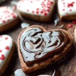 Decorated wet on wet connecting hearts cookie for baking inspiration