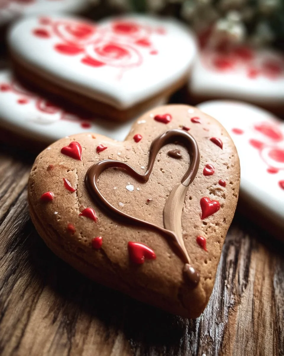 Wet on wet connecting hearts cookie