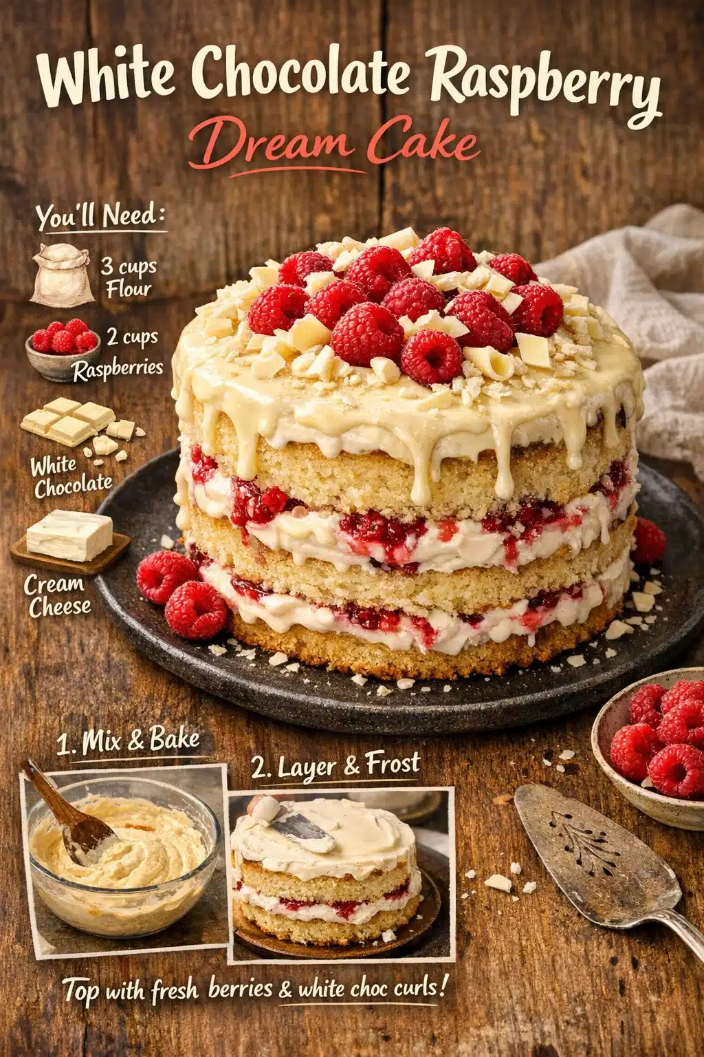 White Chocolate Raspberry Dream Cake