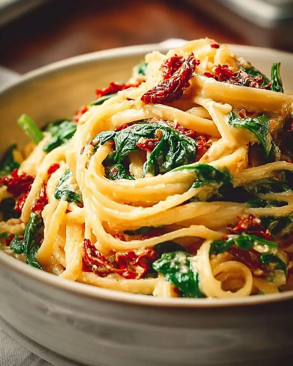 Wholesome Spinach and Sun Dried Tomato Pasta