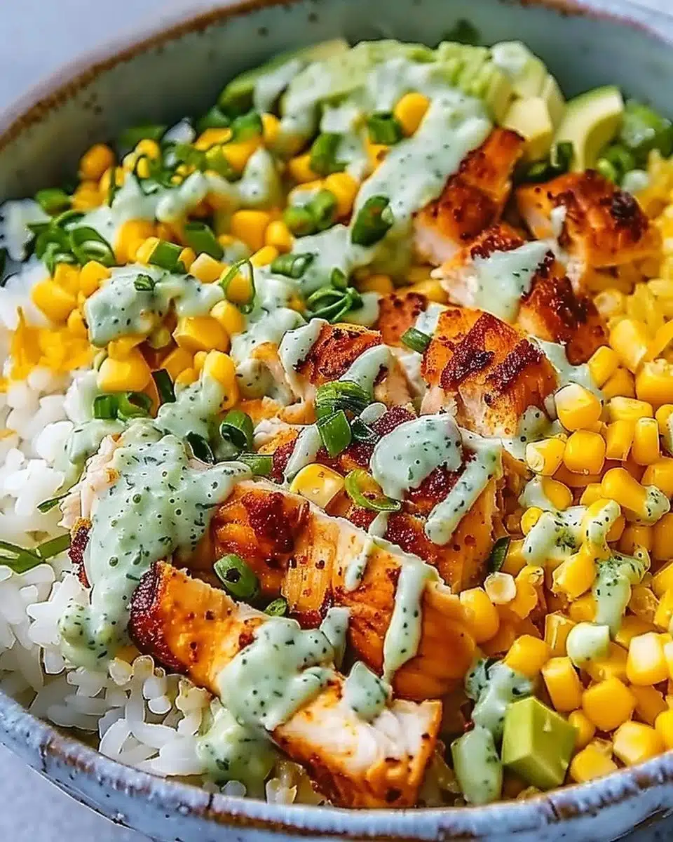 30-Minute Street Corn Chicken Rice Bowl