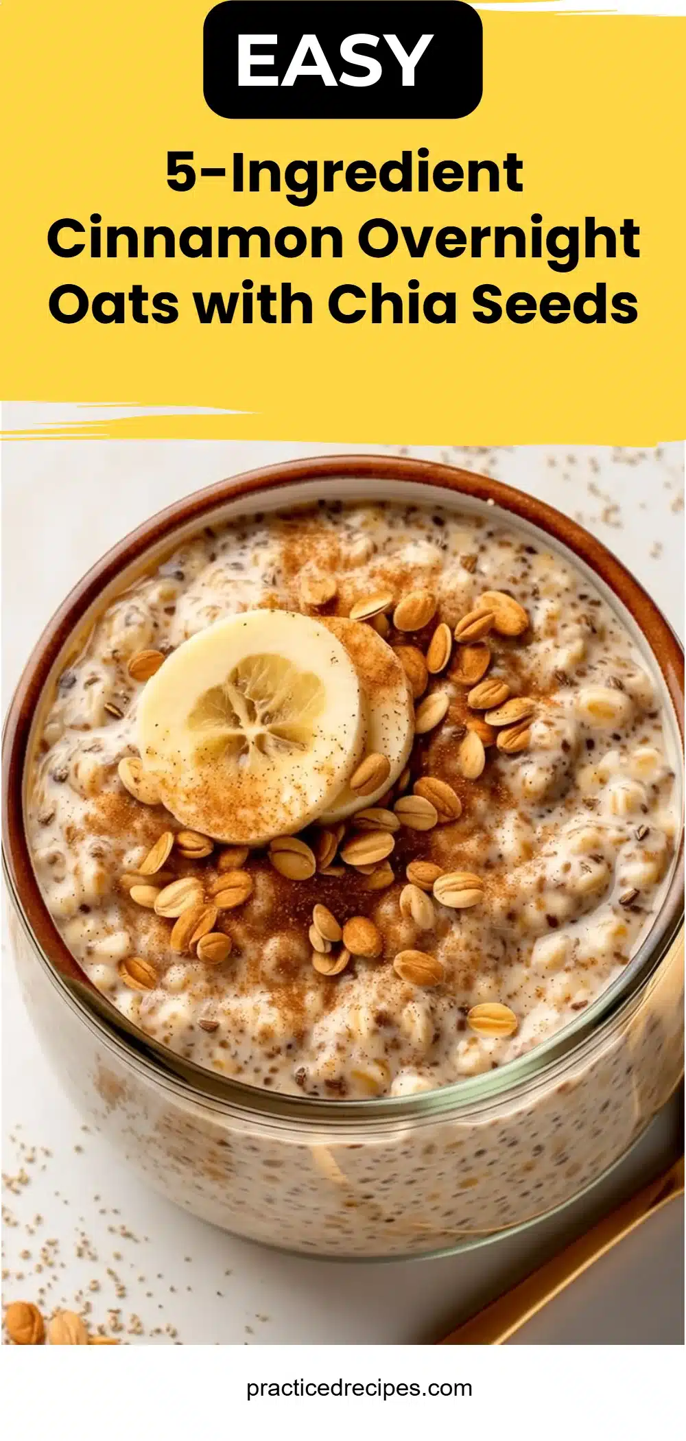 5-Ingredient Cinnamon Overnight Oats with Chia Seeds