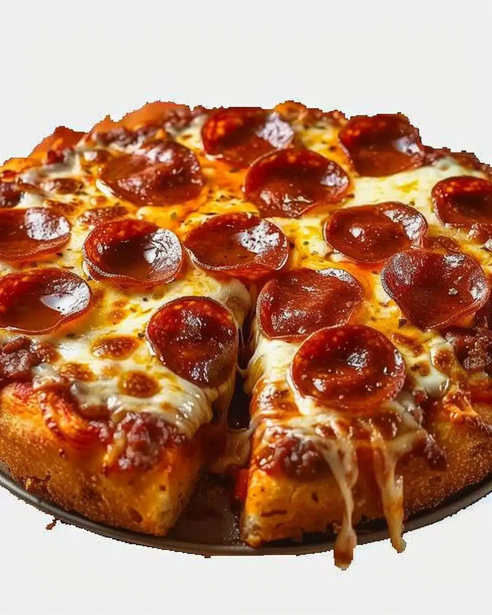 53g protein crustless pizza pie topped with fresh ingredients, ideal for protein-rich meals