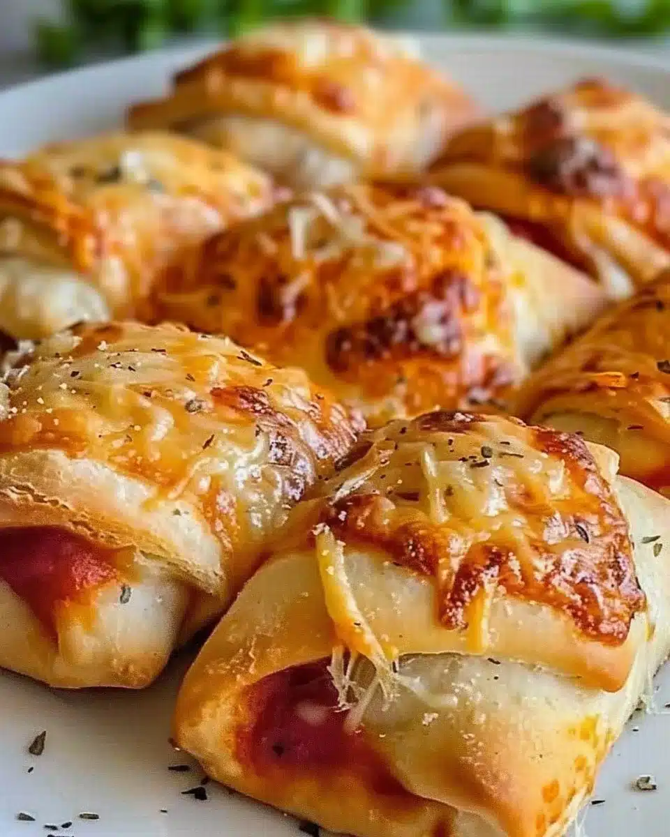Crispy air fryer pizza rolls with melted cheese and savory toppings