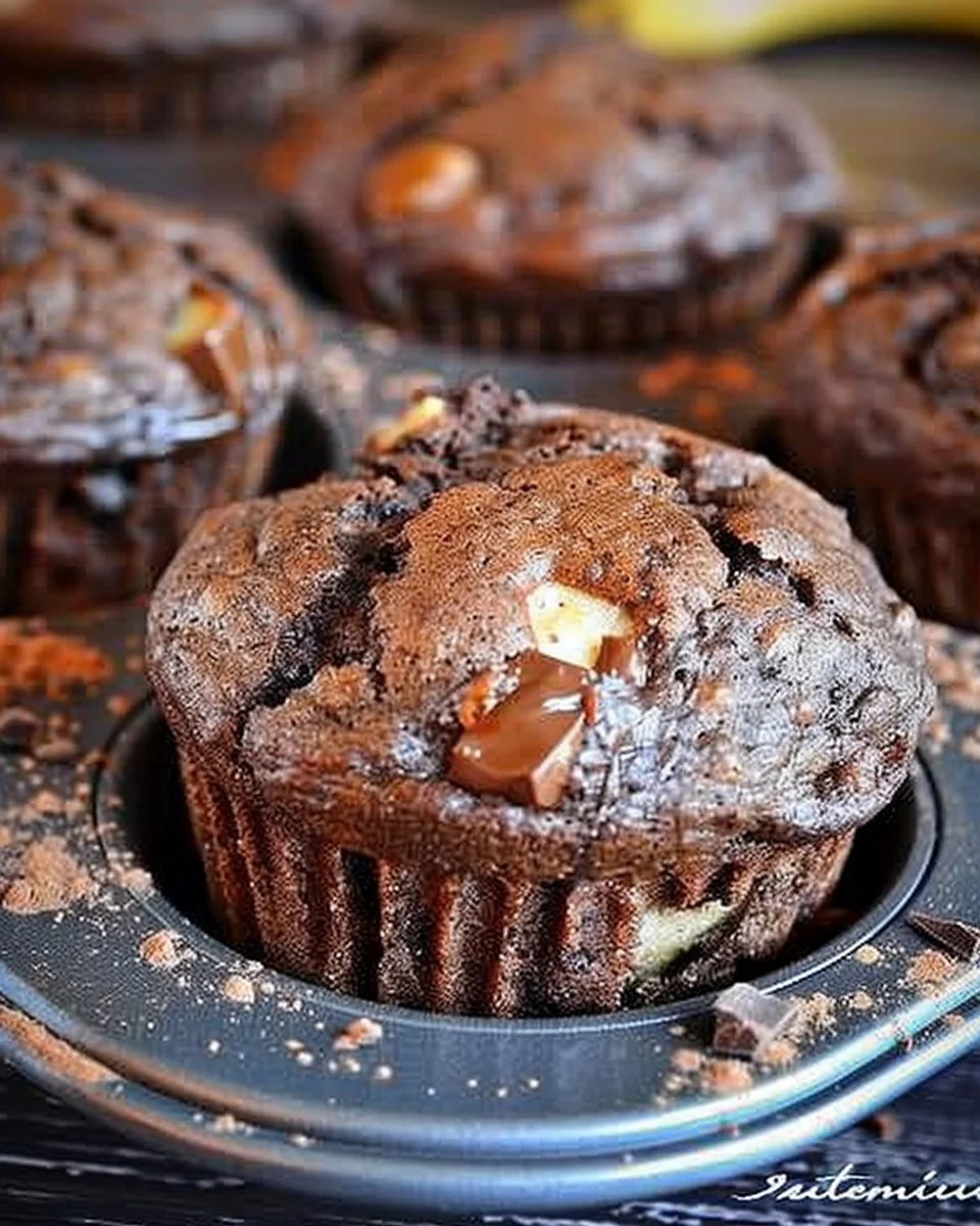 Banana Chocolate Muffins - 3 Ingredients