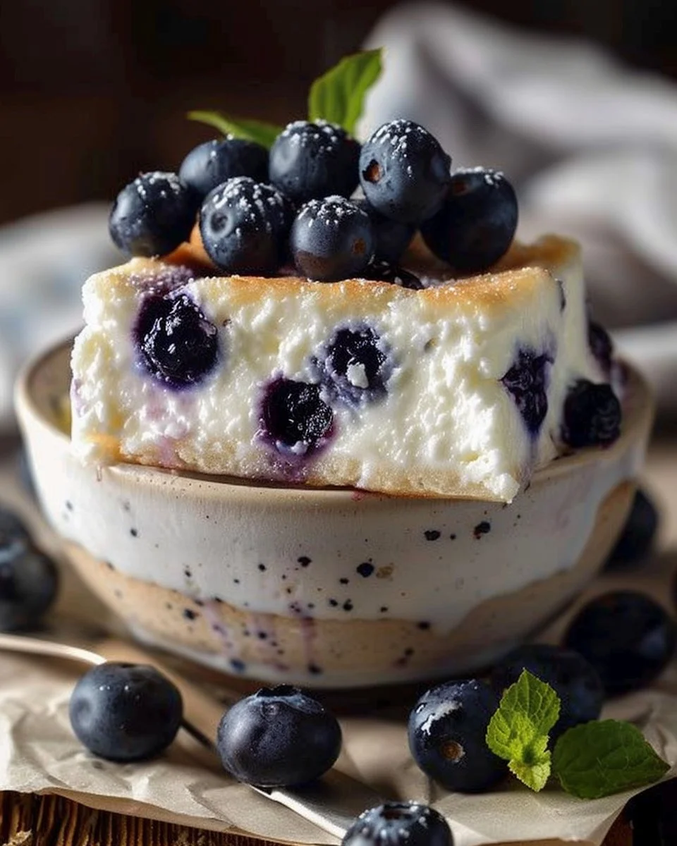 Delicious blueberry cottage cheese breakfast bowl with fresh blueberries