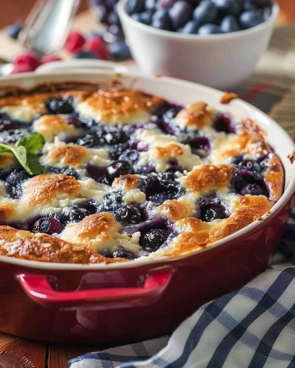 Blueberry Cottage Cheese Breakfast Bake