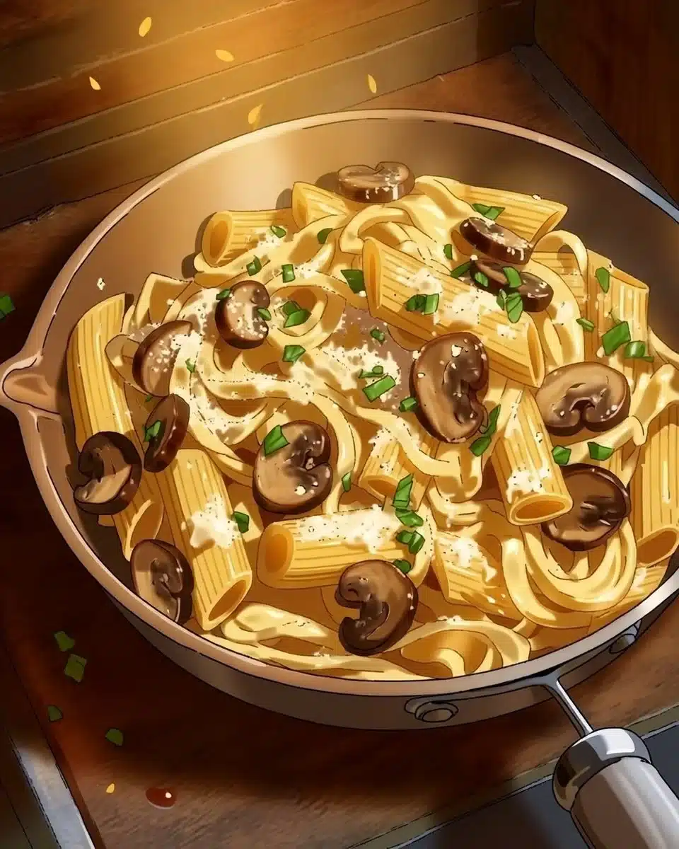 Caramelized Leek and Mushroom Gruyere Pasta