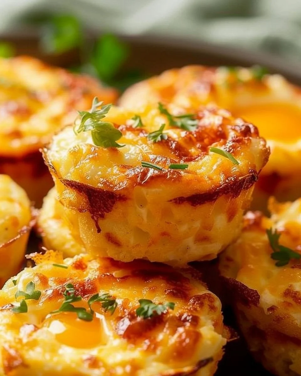 Cheesy muffin tin cottage cheese egg bites ready to serve