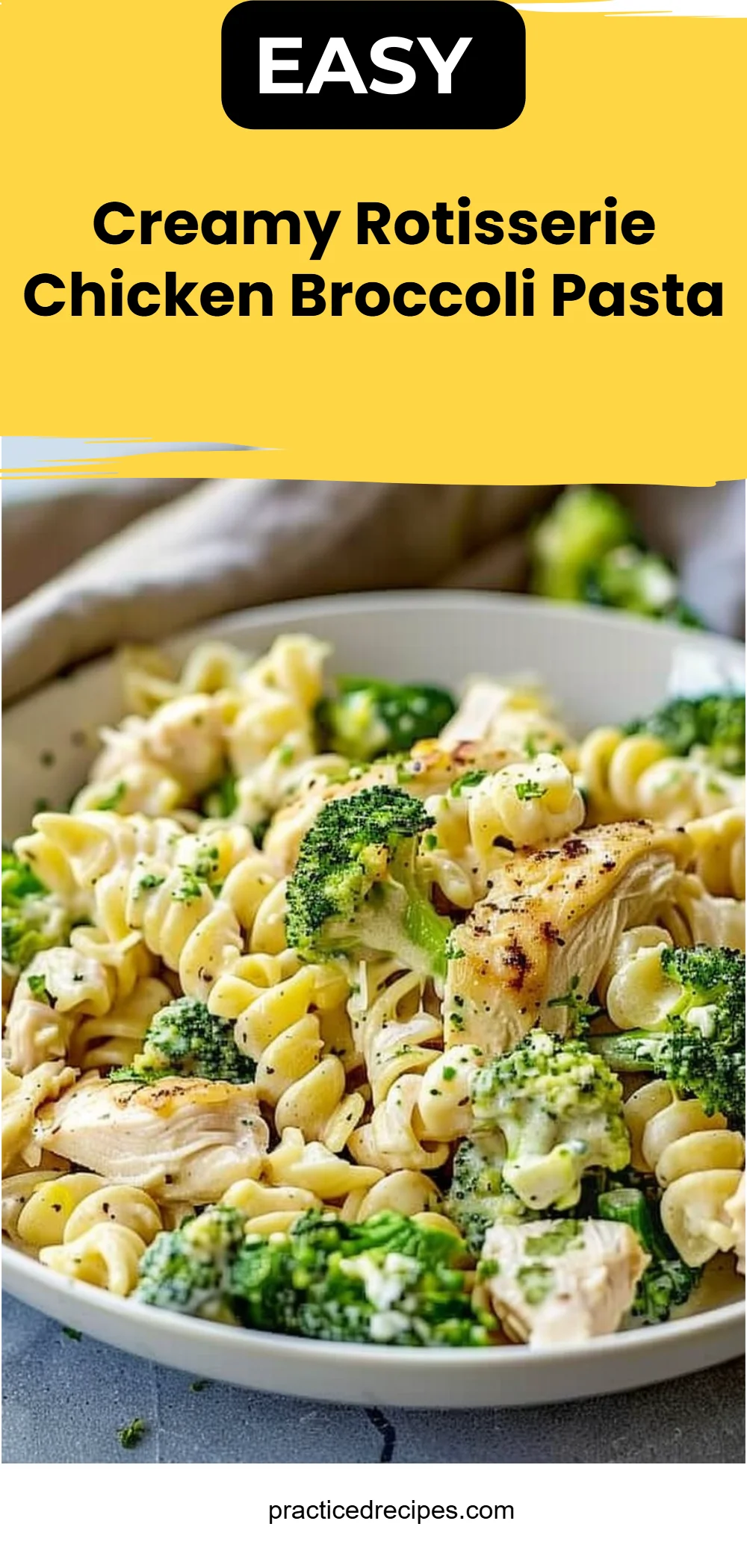 Creamy Rotisserie Chicken Broccoli Pasta