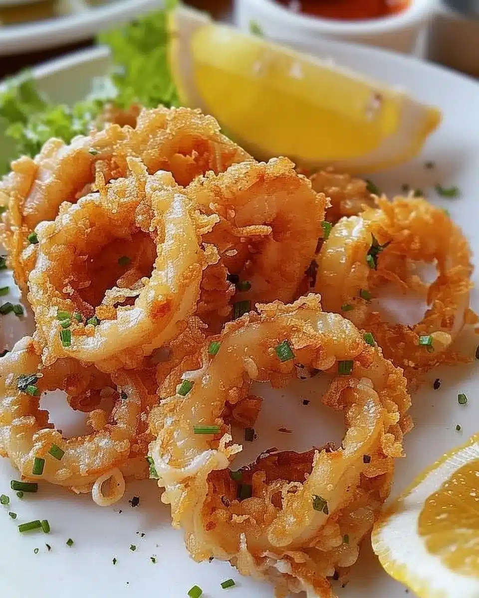Crispy fried calamari served with a zesty dipping sauce