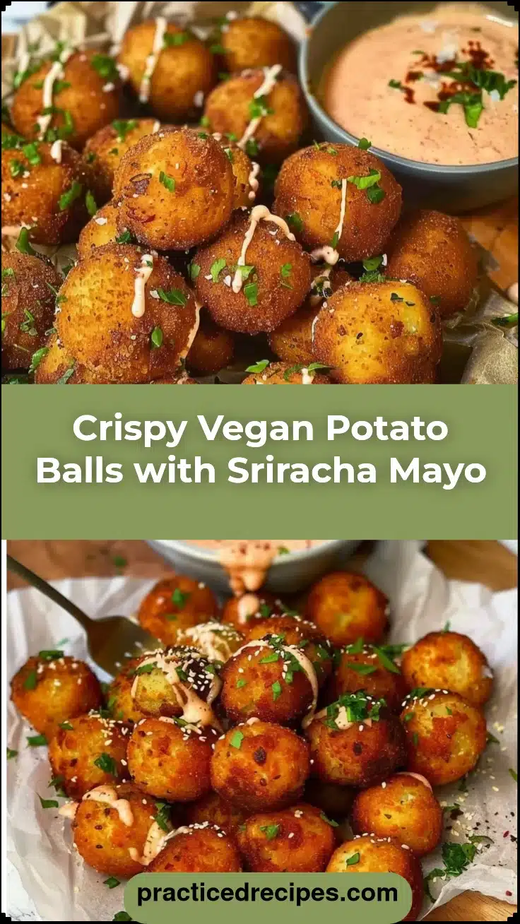 Crispy Vegan Potato Balls with Sriracha Mayo