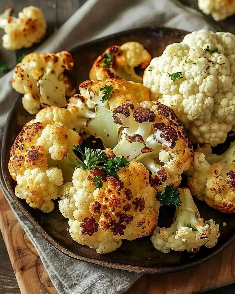 A variety of delicious cauliflower recipes and healthy vegetable sides on a wooden table.