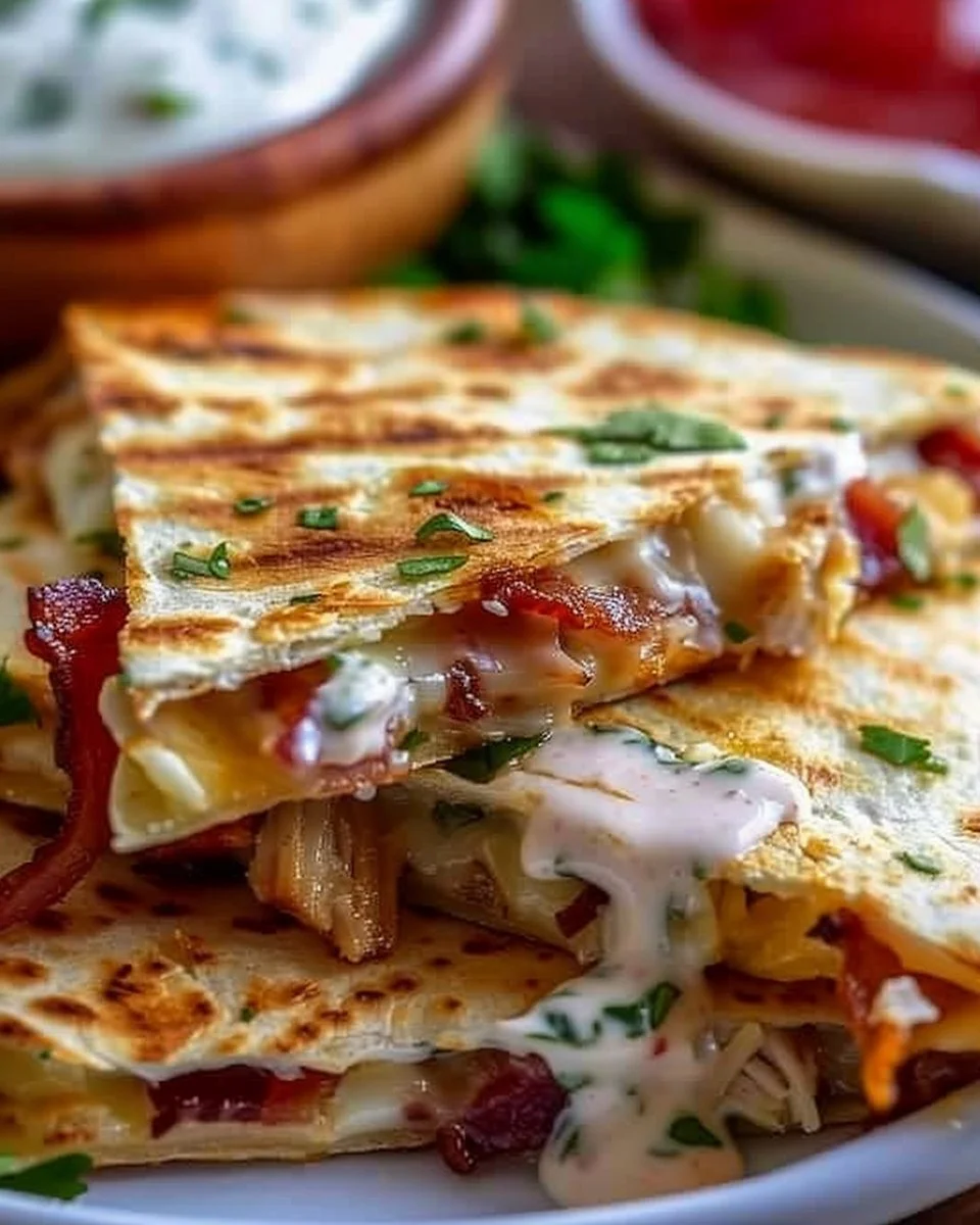 Easy Chicken Bacon Ranch Quesadilla