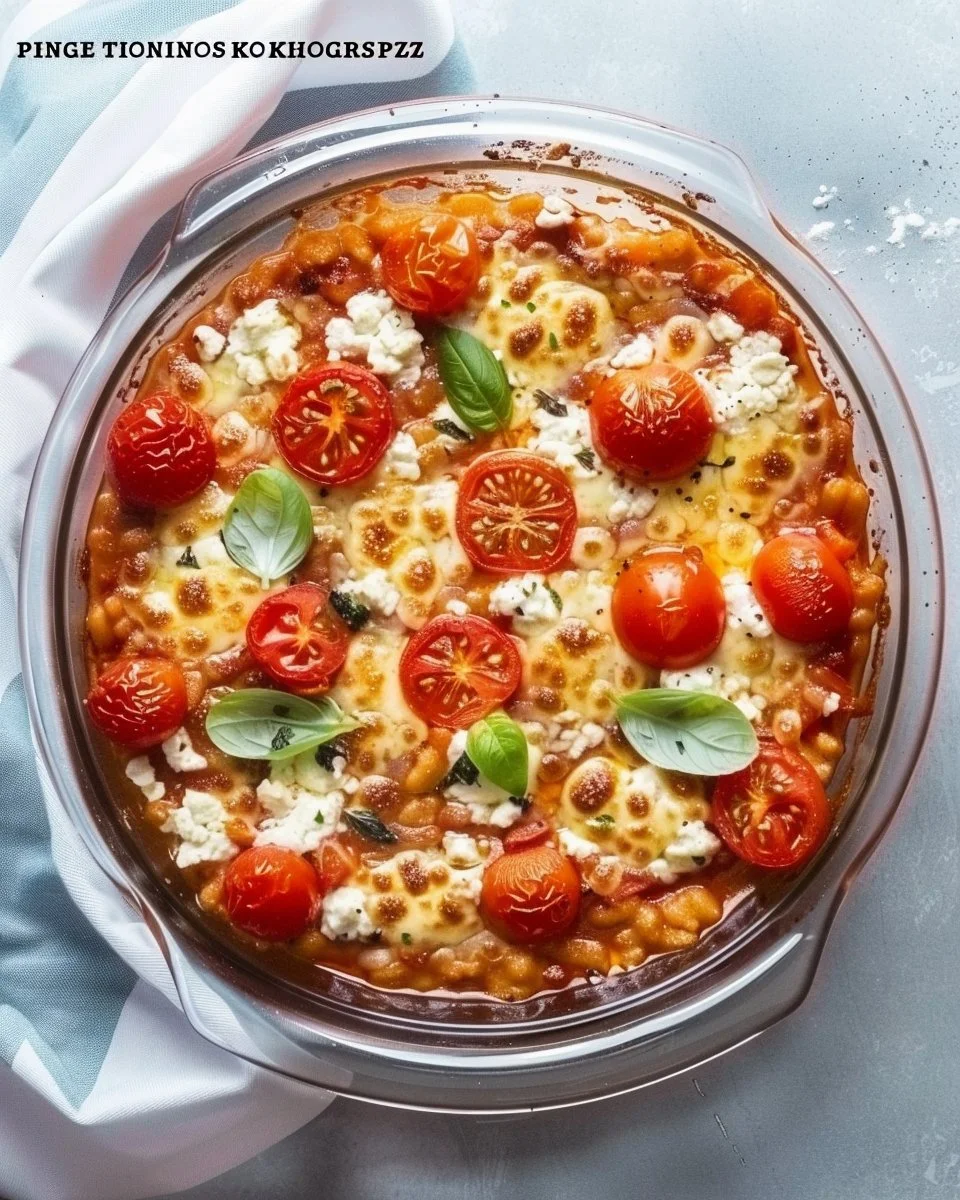 High protein cottage cheese pizza bowl with fresh ingredients