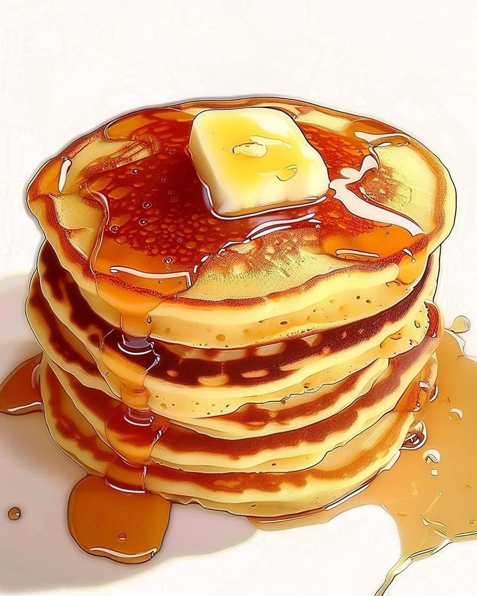 Flourless cottage cheese pancakes served on a plate with syrup and fruit