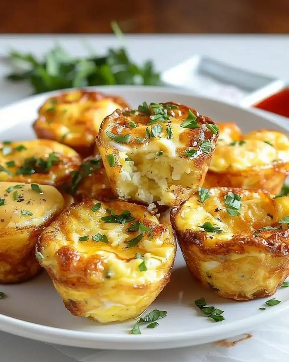 Delicious fluffy high-protein egg bites served on a plate