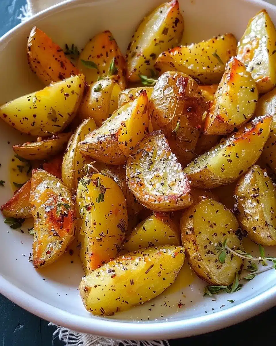 Delicious Greek-style lemon potatoes served on a plate