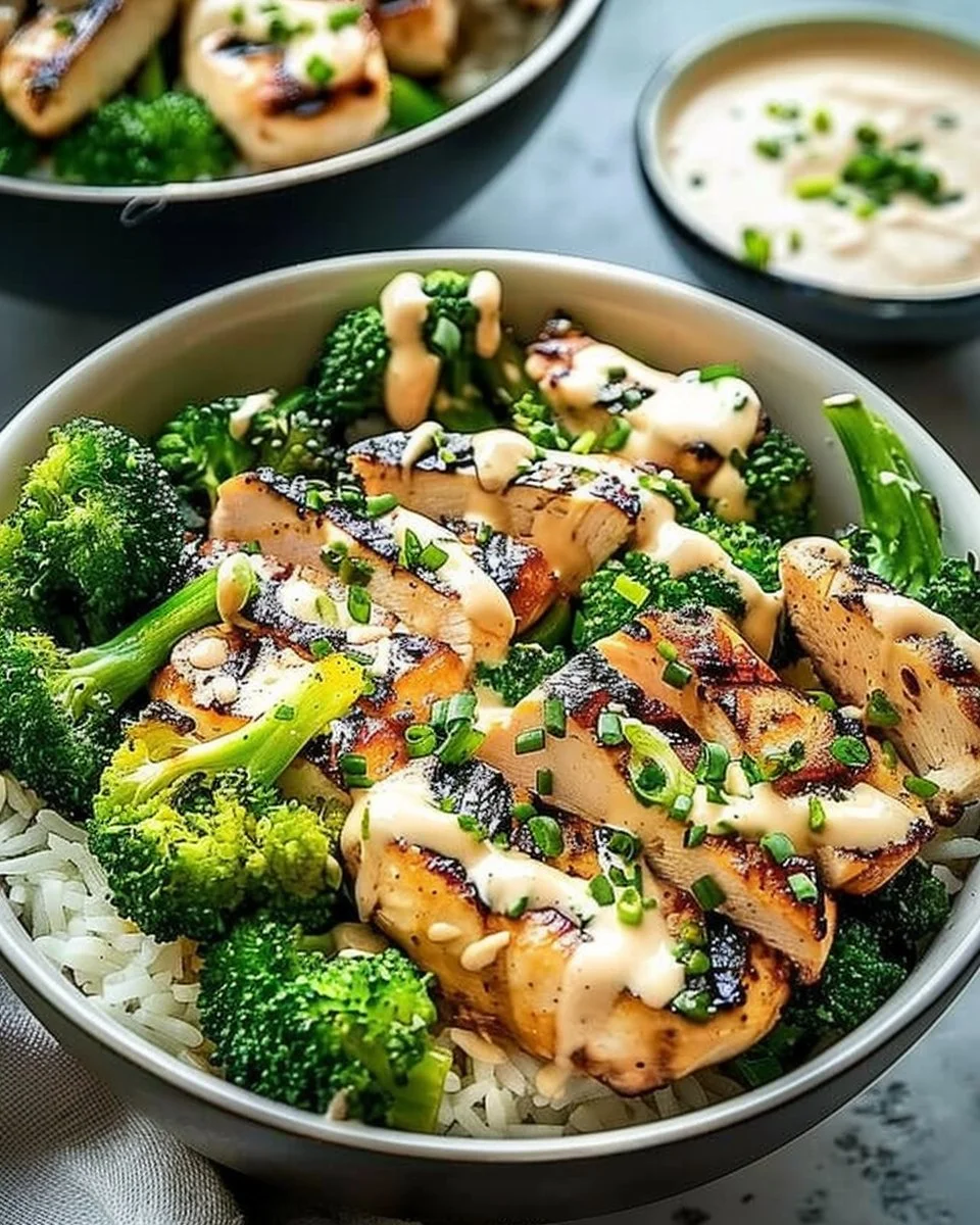 Delicious grilled chicken and broccoli bowl for a healthy meal option