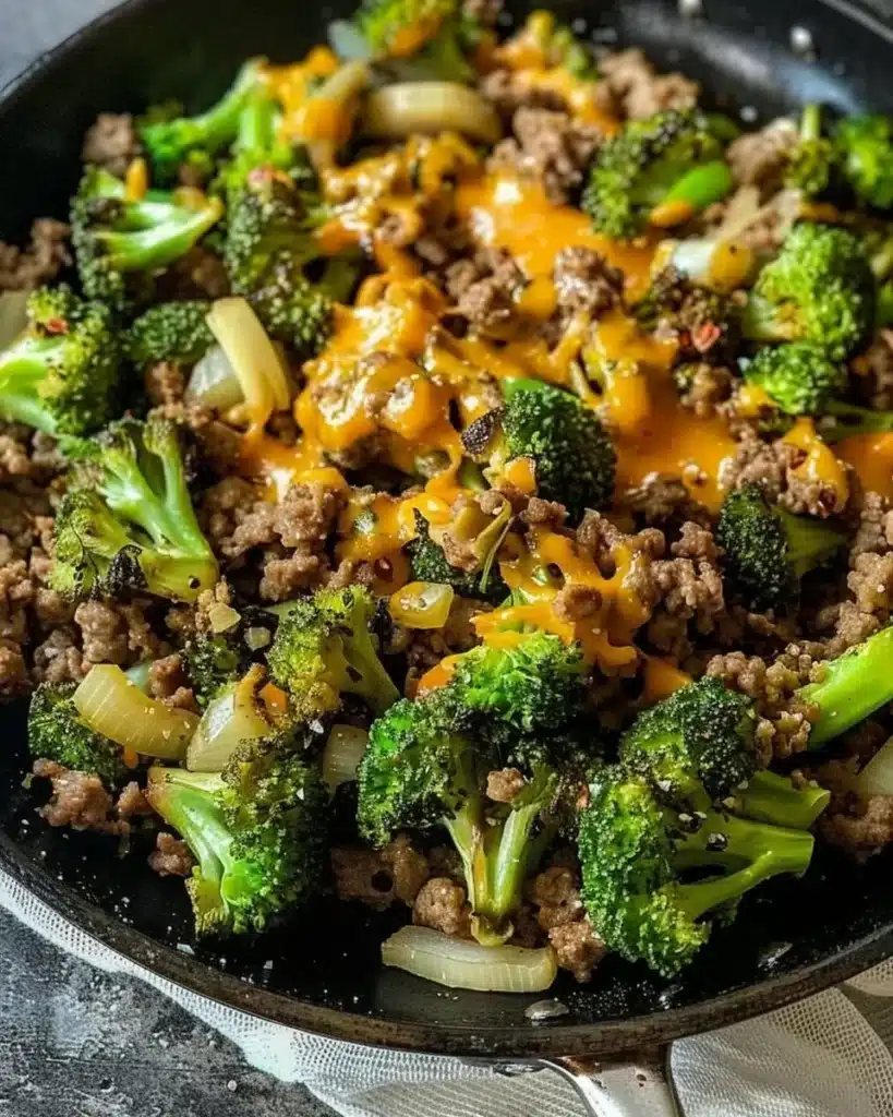 Delicious Hamburger Broccoli Skillet packed with nutrients and flavor.