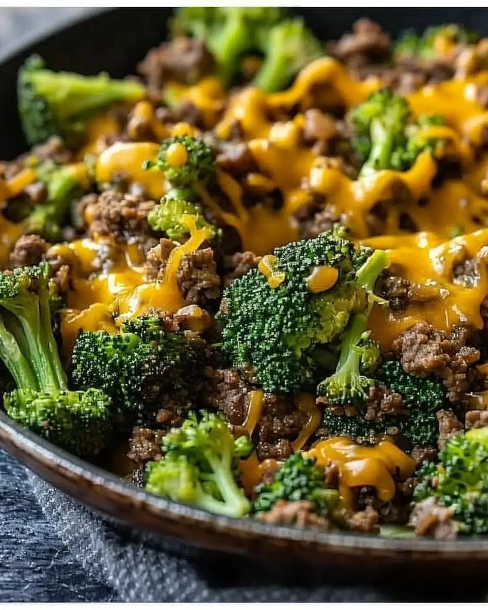 Keto Hamburger Broccoli Skillet