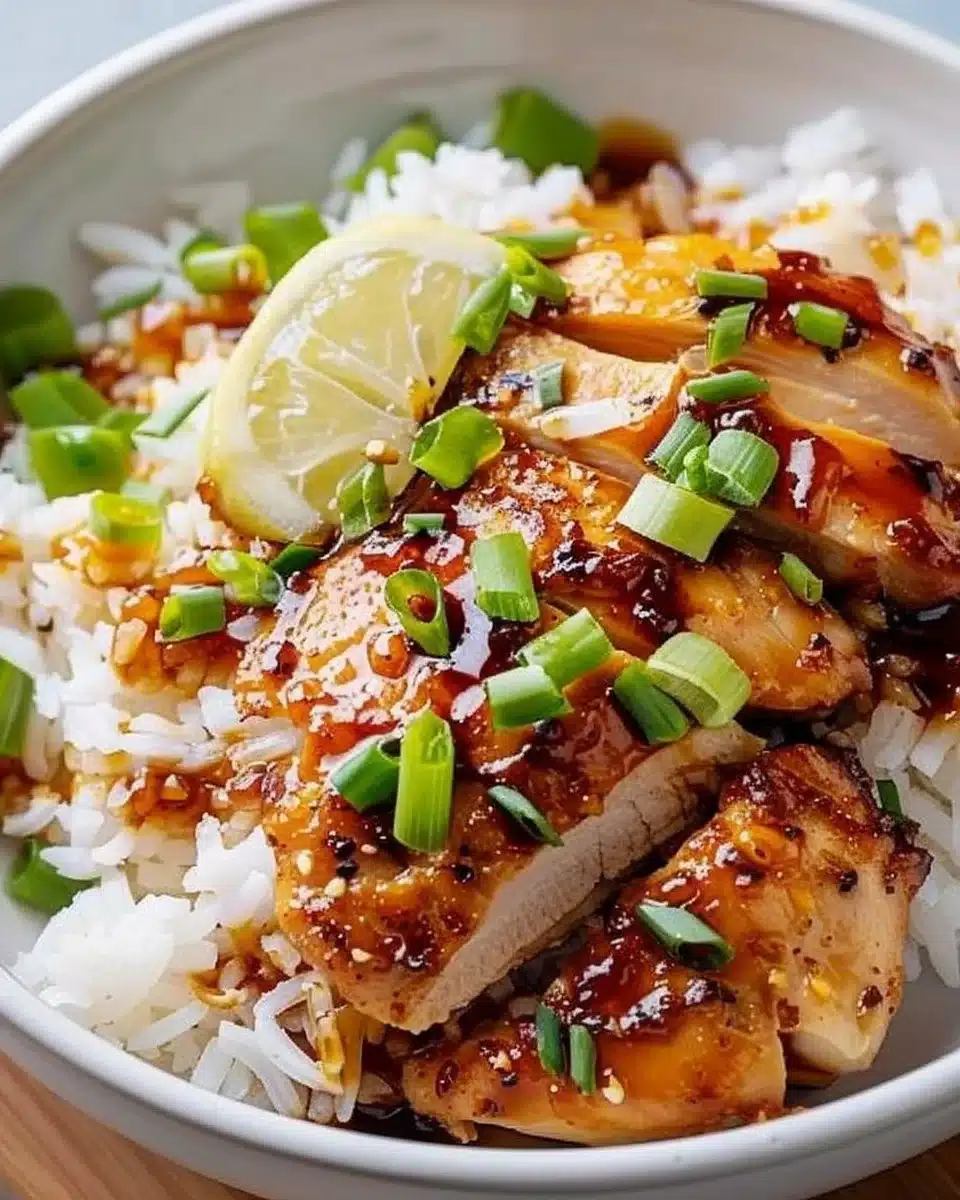 Hawaiian Chicken served with Coconut Rice for a tropical dining experience