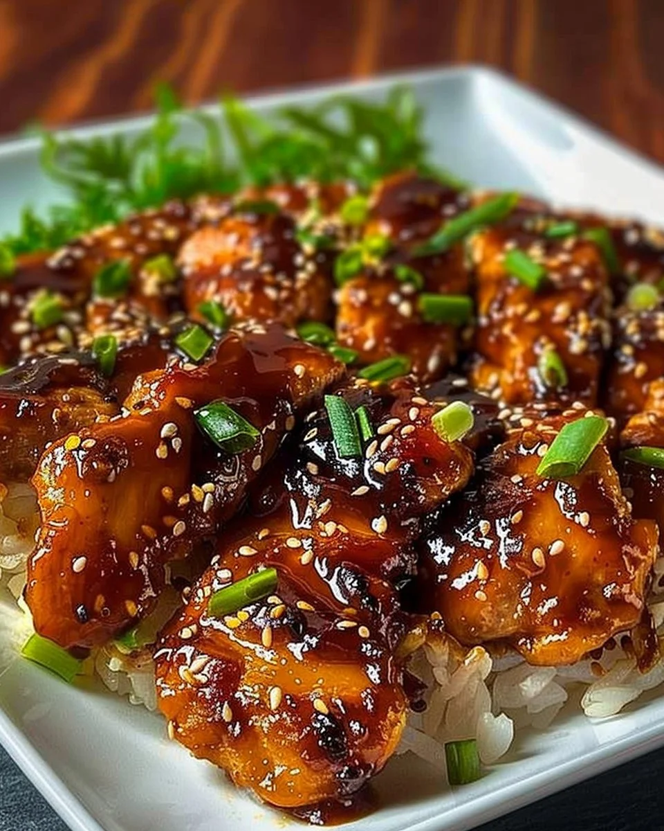 Delicious Hawaiian teriyaki chicken served with rice and vegetables