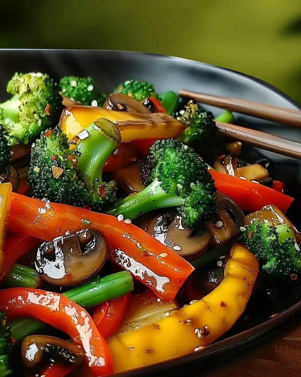 Colorful and healthy sautéed vegetables on a plate, rich in nutrients
