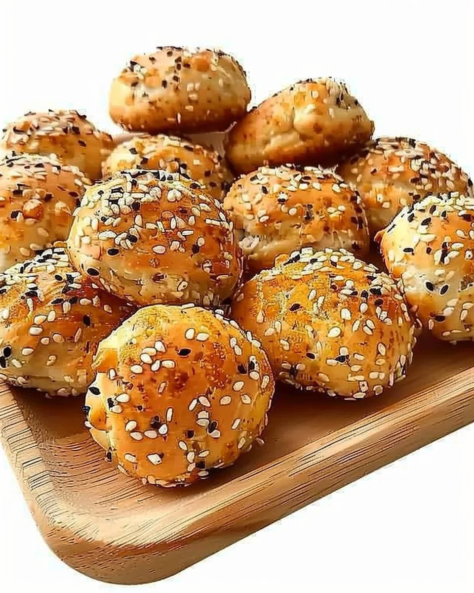 High-protein bagel bites served on a plate for a healthy snack option.