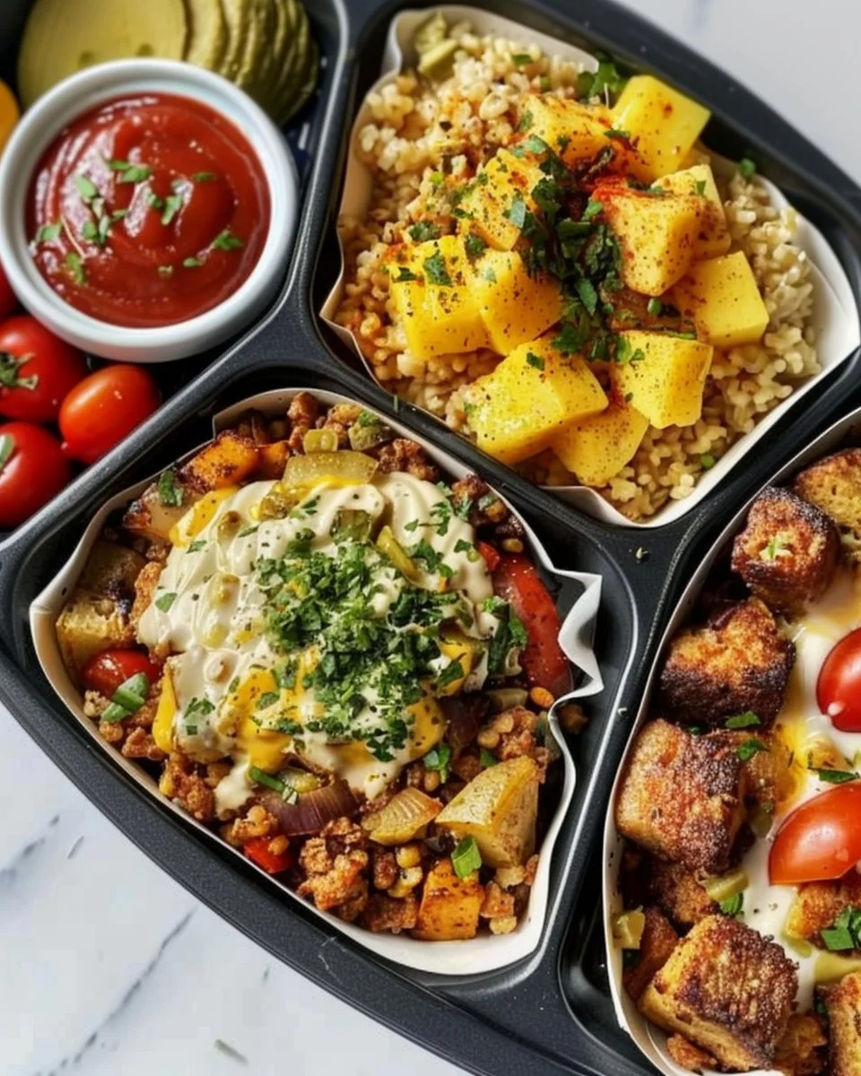 High-protein breakfast bowls filled with fresh ingredients for a nutritious meal