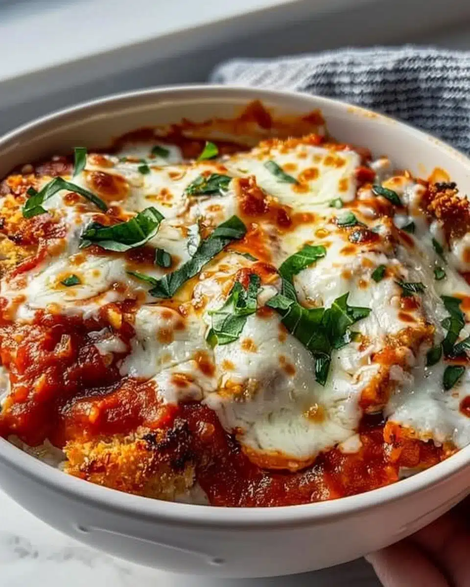 Healthy High Protein Chicken Parm Cottage Cheese Bowl recipe