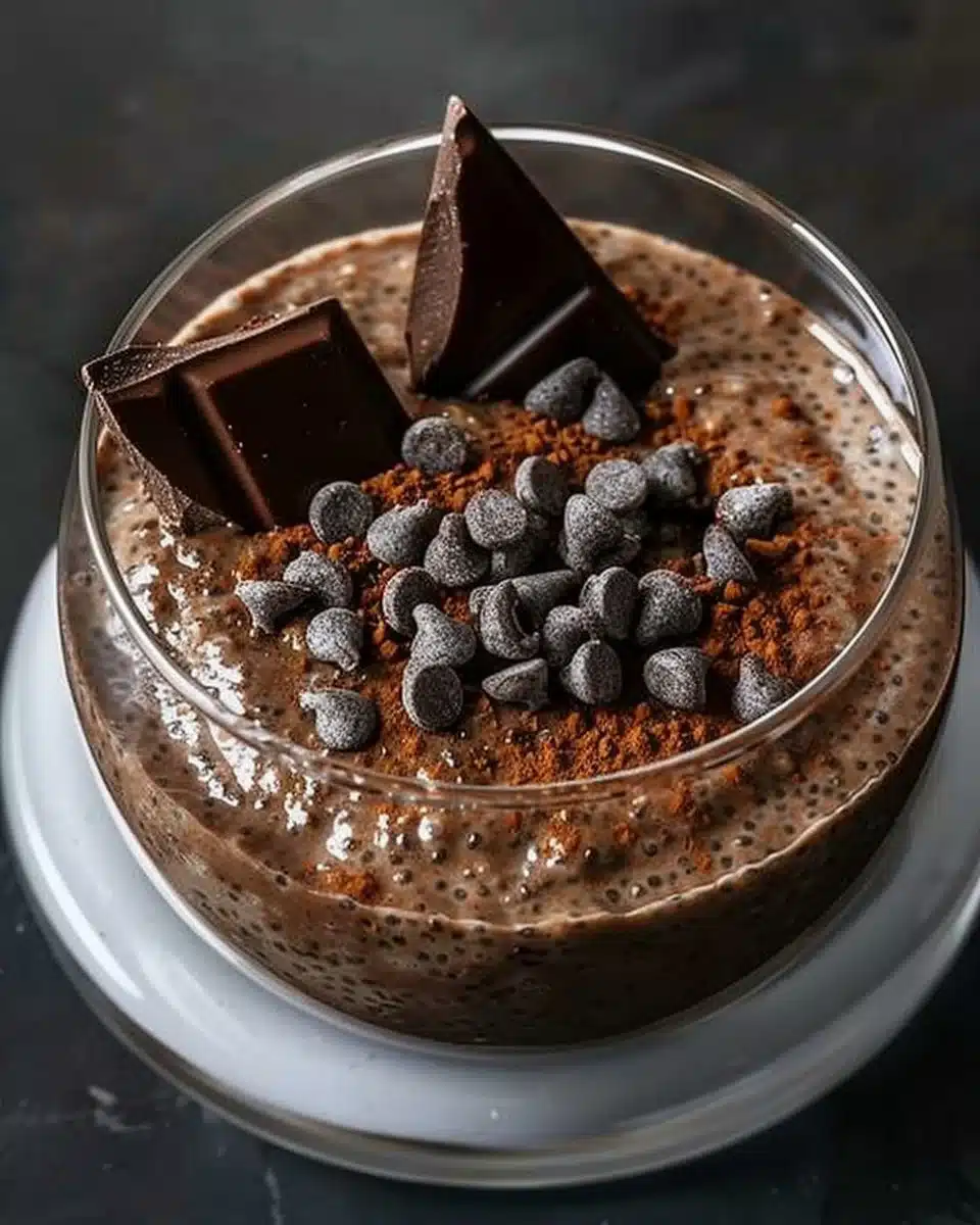 High Protein Chocolate Chia Seed Pudding