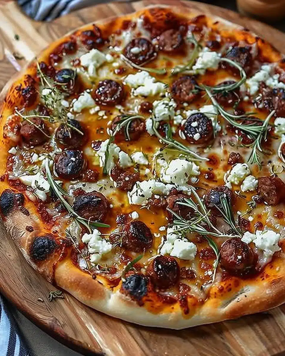 Hot Sausage Feta Honey Pizza – Easy Gourmet Pizza Recipe