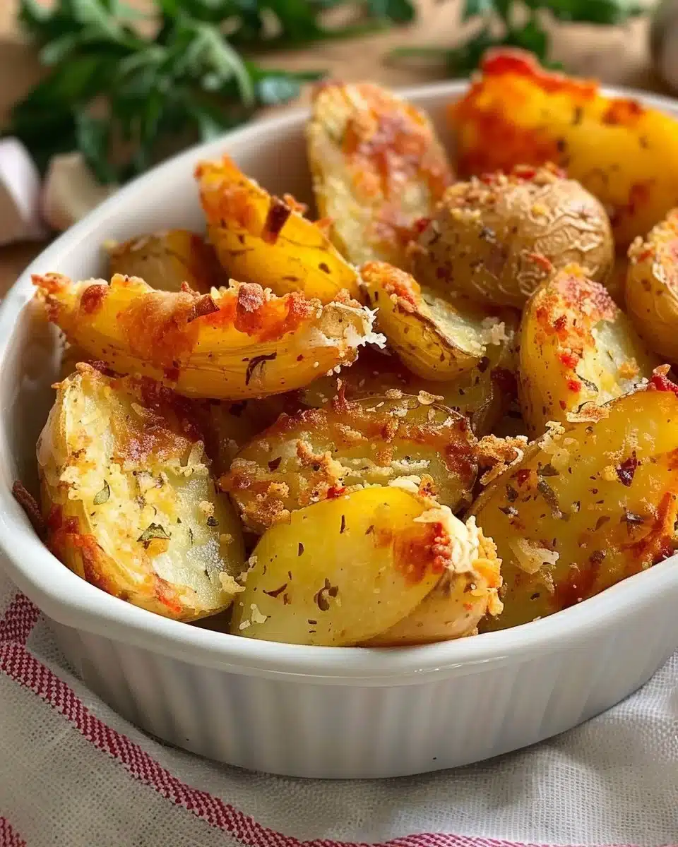 Italian Parmesan Crispy Baked Potatoes