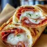 Delicious Italian sub wrap filled with fresh ingredients and savory meats.