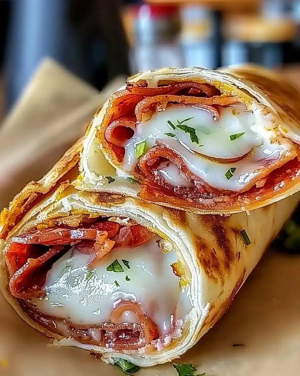 Delicious Italian sub wrap filled with fresh ingredients and savory meats.