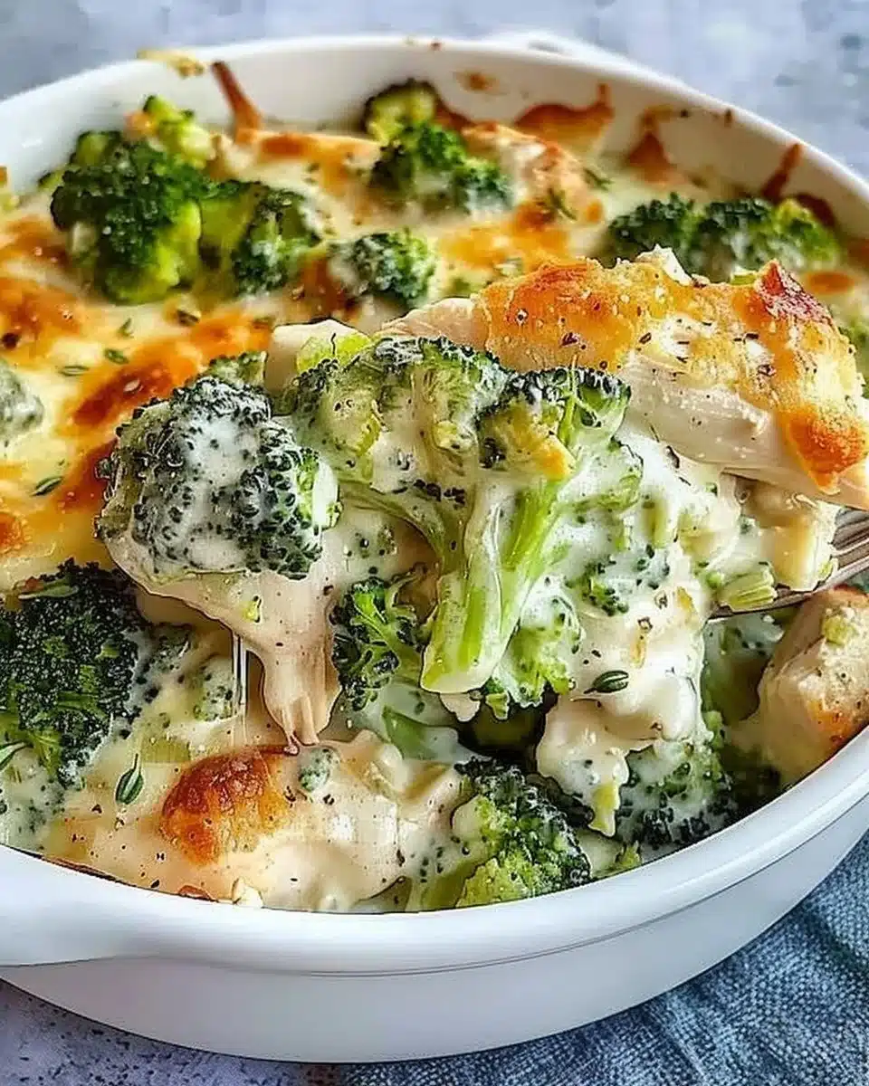 Keto Chicken Alfredo Broccoli Bake