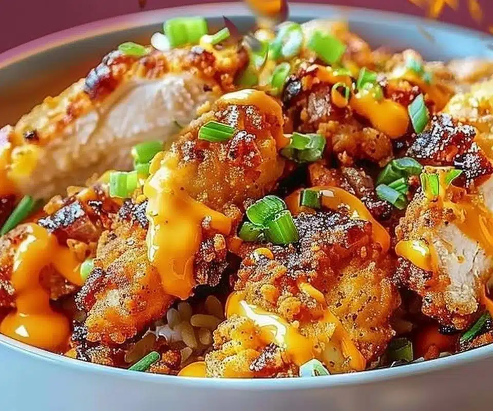 Delicious Keto Crack Chicken served in a bowl, garnished with herbs.