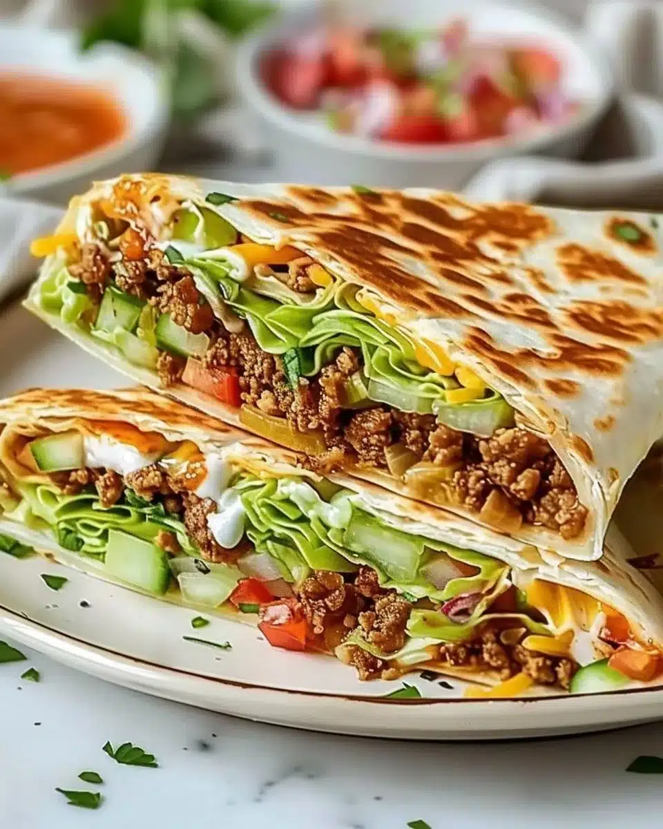 Delicious Keto Crunchwraps with fresh ingredients and low-carb tortillas