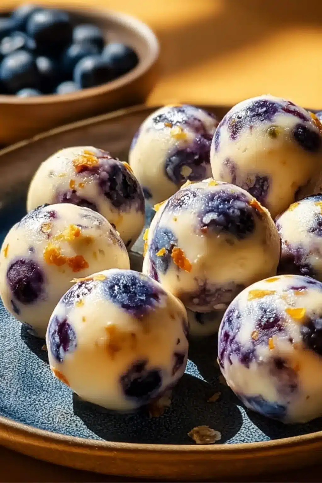 Lemon Blueberry Cottage Cheese Protein Bites