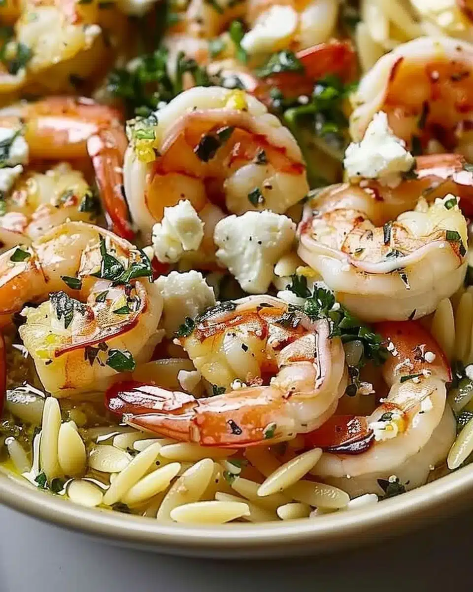 Lemon Feta Orzo Shrimp: A Bright and Refreshing Delight