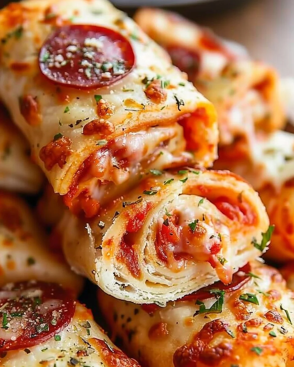 Low-calorie pizza rolls made with three simple ingredients