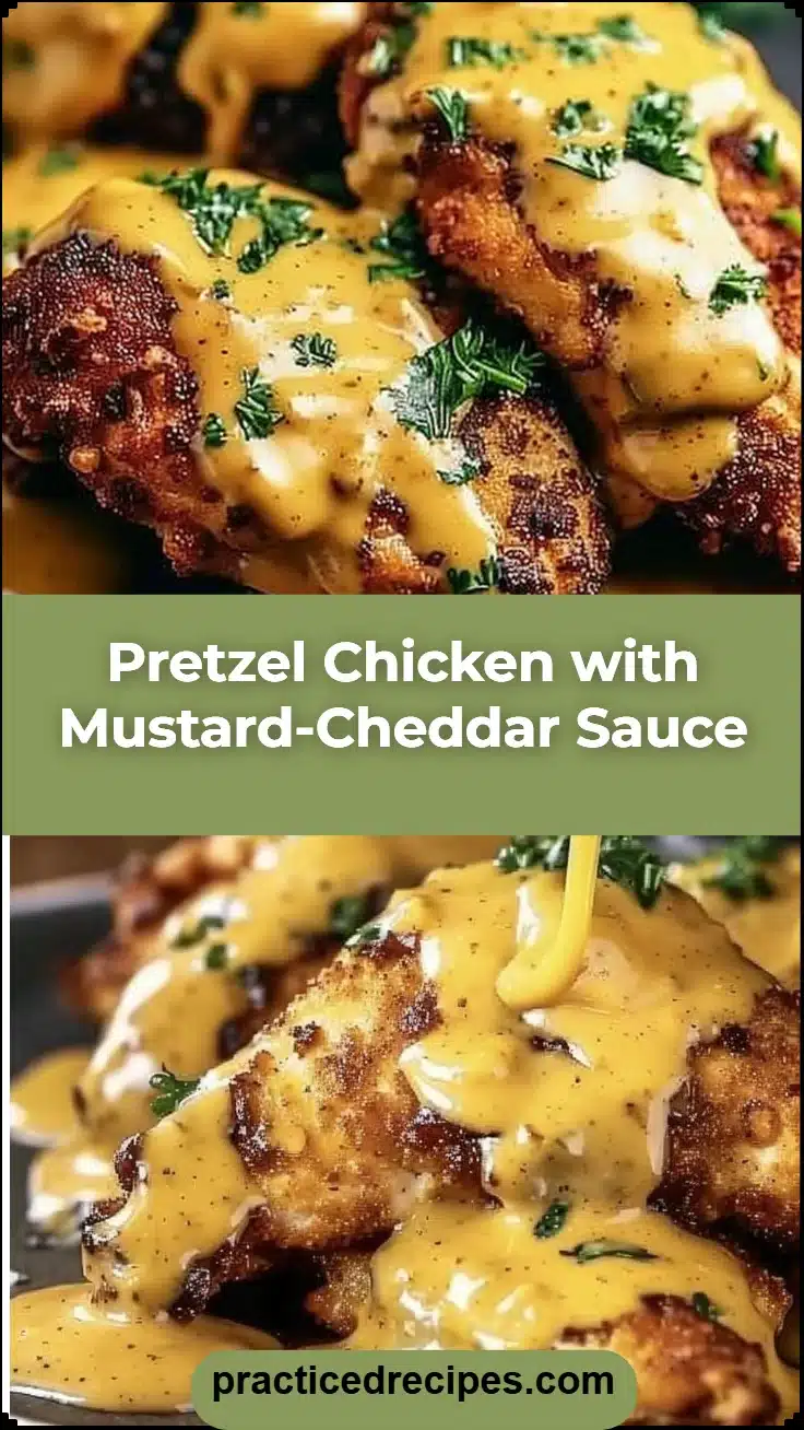 Pretzel Chicken with Mustard-Cheddar Sauce