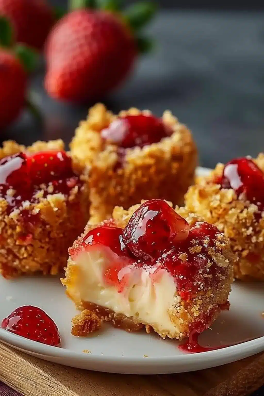 Strawberry Crunch Cheesecake Bites