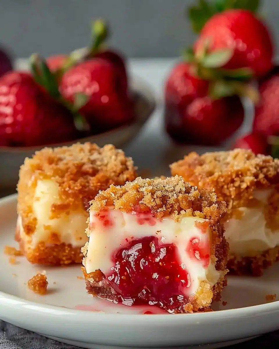 Strawberry Crunch Cheesecake Bites