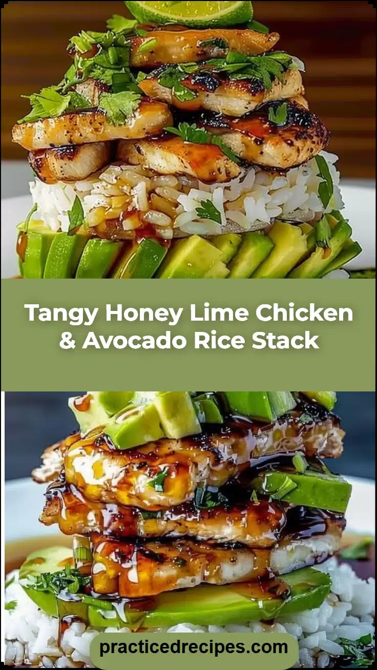Tangy Honey Lime Chicken & Avocado Rice Stack