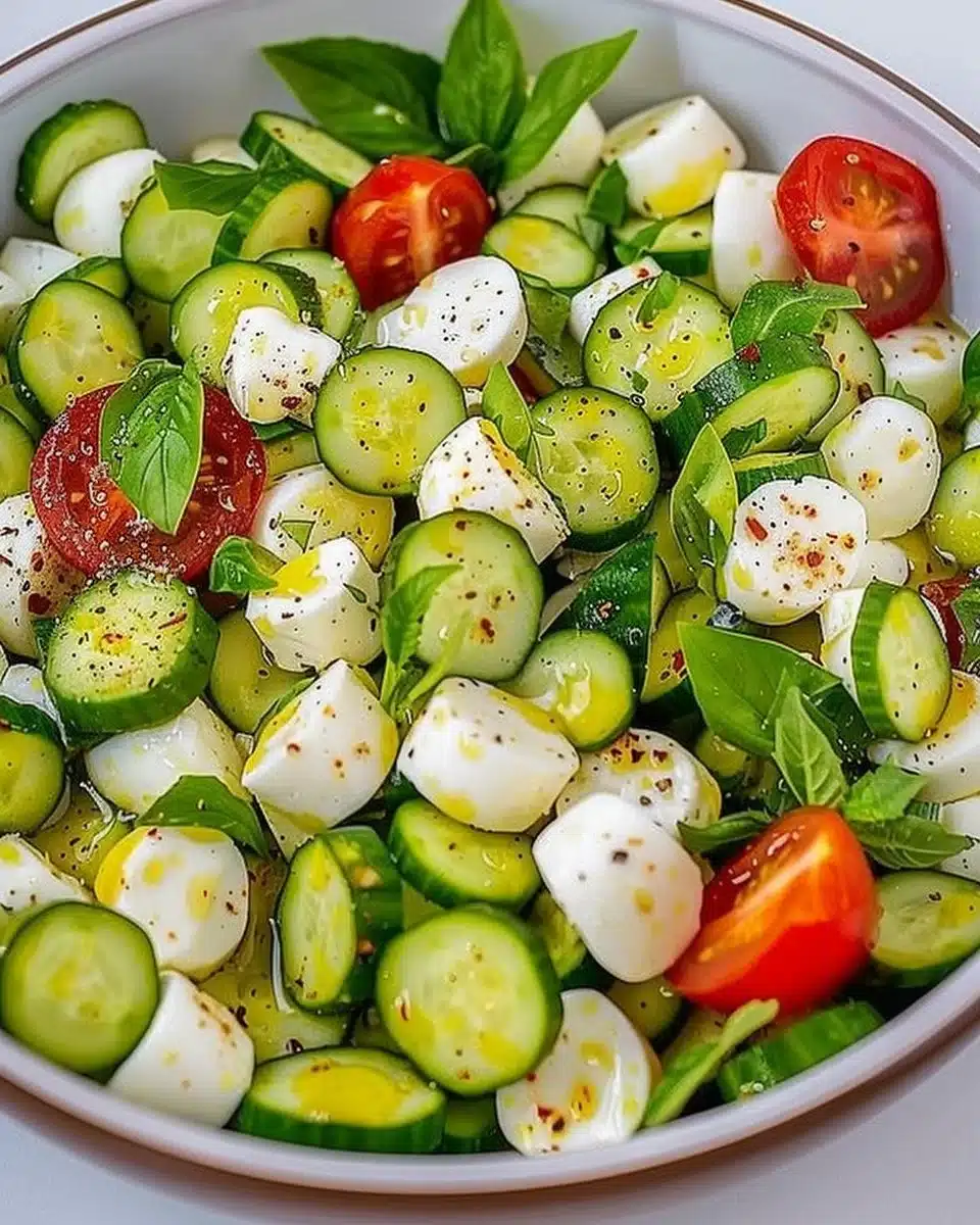 Tasty Cucumber Mozzarella Salad