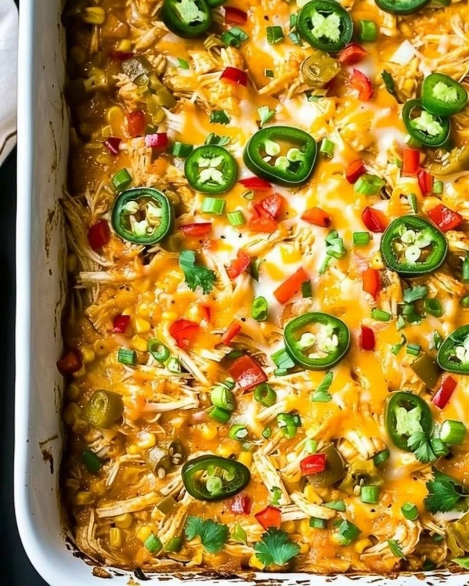 This easy Whole30 jalapeño buffalo chicken casserole is simple to make and full of flavor.