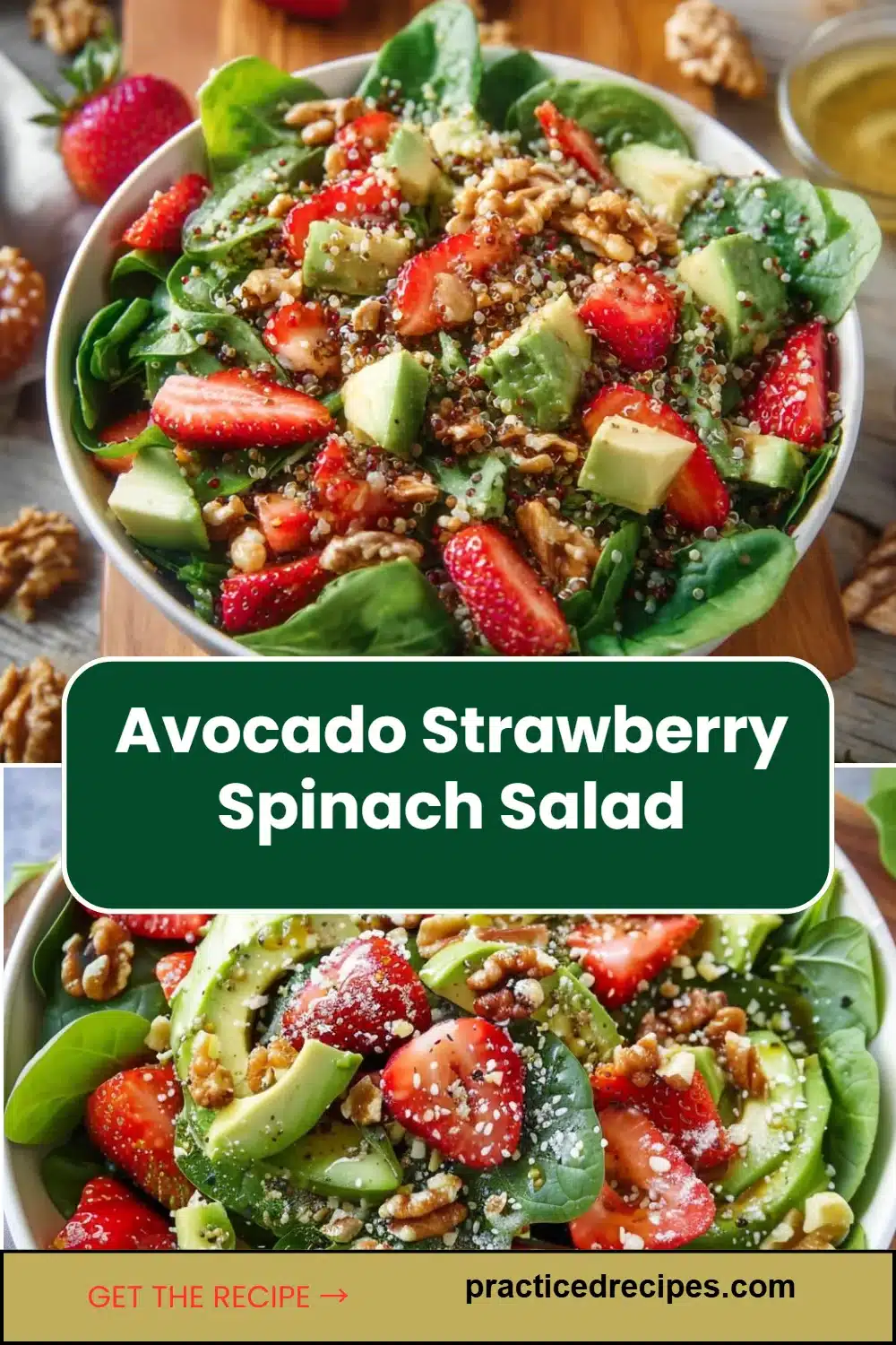 Avocado Strawberry Spinach Salad