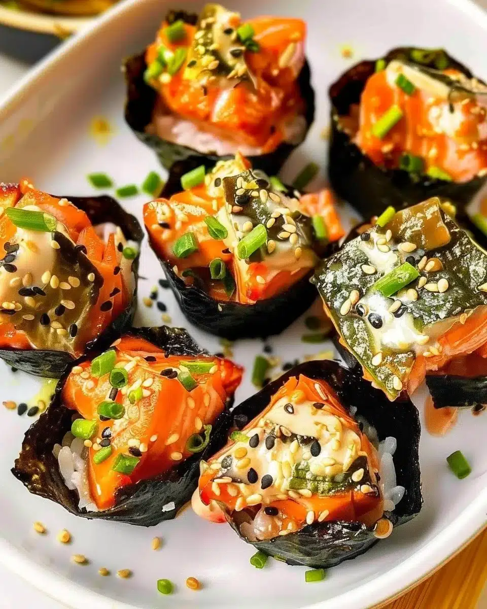 Easy Baked Salmon Sushi Cups (Viral Recipe)